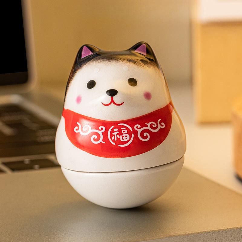 Creative Cartoon Resin Cute Pet Tumbler Small Ornaments Unzipped Office Desktop Decoration Toys Small Gifts