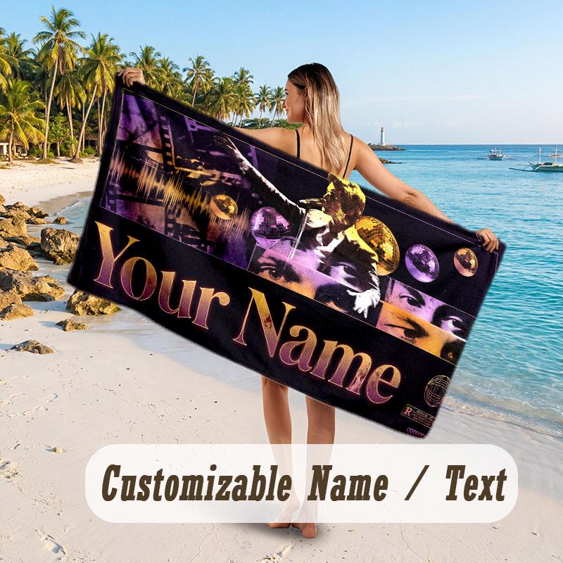 Custom Name Large Beach Towel,Arctic Monkeys Quick Absorbent Towel For Outdoor Travel Poolside