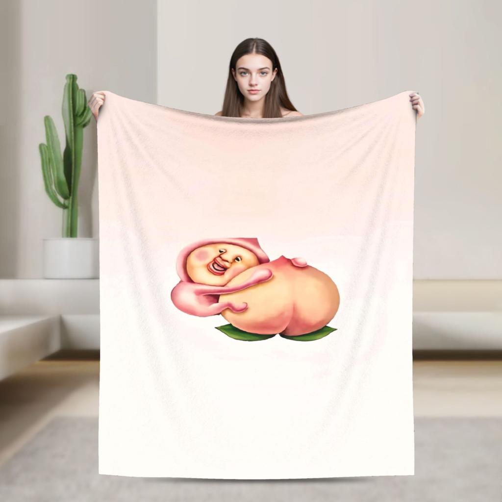 K-Kobito Zukan Персиковое плюшевое одеяло для девочек и мальчиков Фланелевый плед для гостиной Теплое качественное покрывало Подарок на день рождения