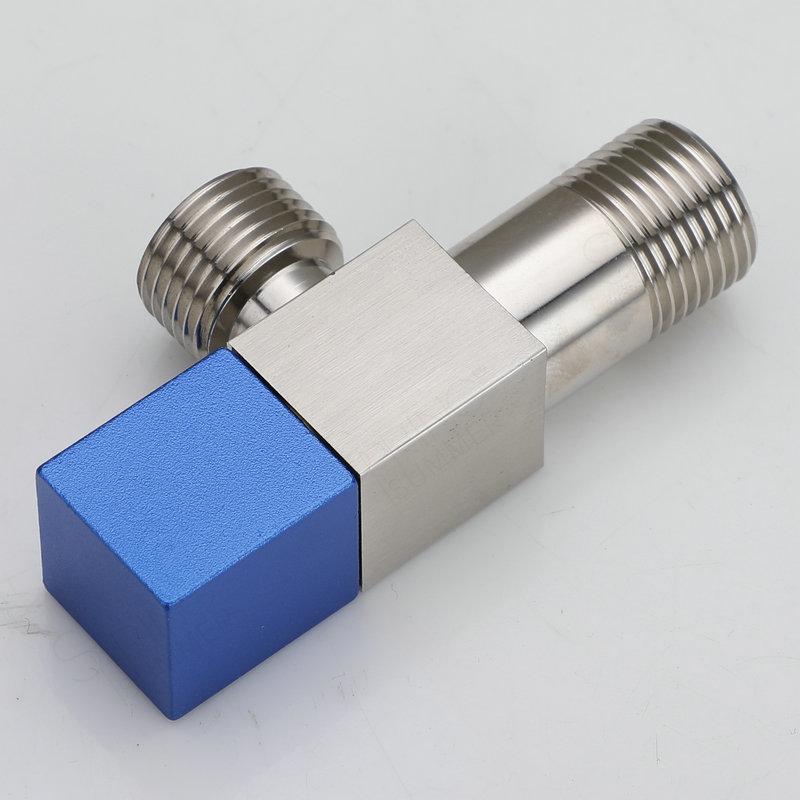 OME Modern Square Bathroom Kitchen Toilet Angle Stop Valve Cock 1/2in Chrome Plated Faucet Angle Valve