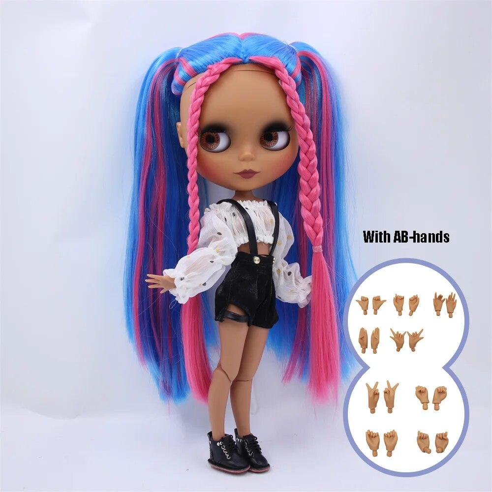 ICY DBS Blyth кукла шаровой шарнир, тело, разноцветные волосы, черная кожа, матовое лицо, телесная кукла и набор, кукла, игра-одевалка, подарок для девочки