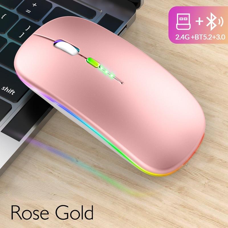 Беспроводная Bluetooth-мышь, световой дисплей с низким уровнем шума, эргономичная перезаряжаемая мышь для домашнего офиса, игры