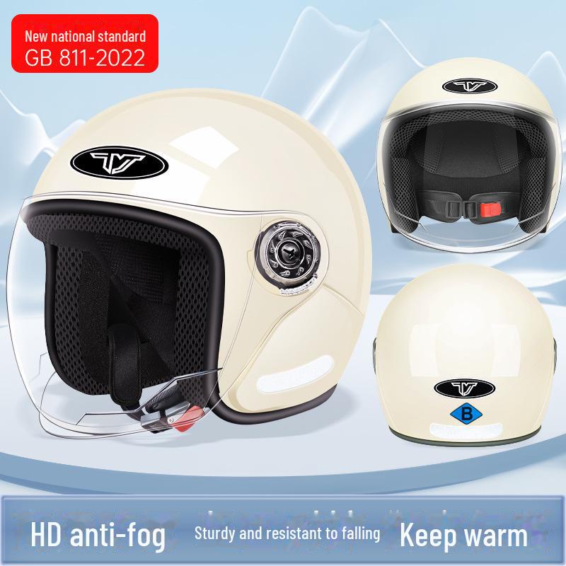 3C Certified Electric Motorcycle Helmet: Unisex Half Helmet for All Seasons, Provides Summer Ventilation and Winter Warmth