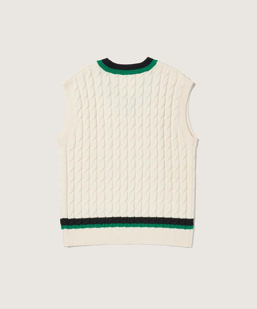PLAC Color Point Knit Vest White