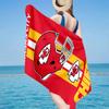 Kansas City Chiefs Football Microfiber Beach Towel, Lightweight And Quick-Dry, for Summer Travel, Beach Essential, Swimming Pool