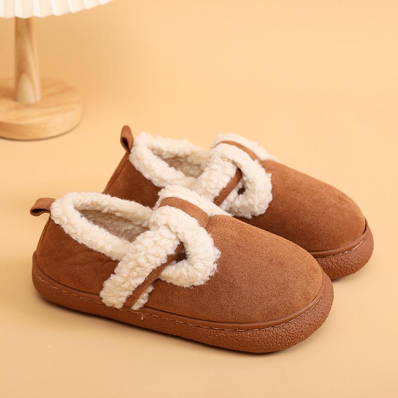 Поддержка нескользящая платформа хлебные туфли хлопковые туфли женские зимние удобные модные коричневые теплые верхние хлопковые туфли