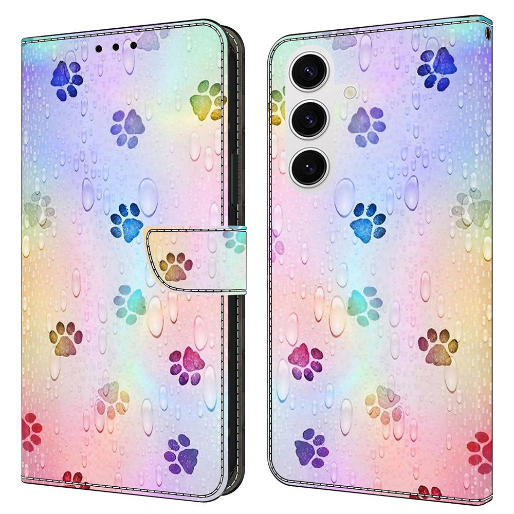 For Samsung Galaxy S25 Leather Case Pattern Printing Wallet Stand Flip Phone Cover