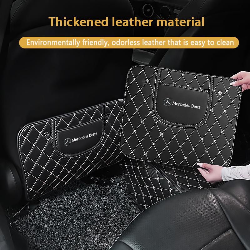 VFO1 Car Seat Back Anti Kick Mats Seatback Pad Protectors Cover Leather Interior For Mercedes Benz AMG A/B/C/E/S Class W203 W211 W212