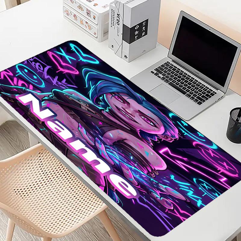 Custom Name Personalized Jinx Pattern Mousepad, Laptop PC Desk Mat, Decorative Desk Mat for Home Keyboard Pad Gift