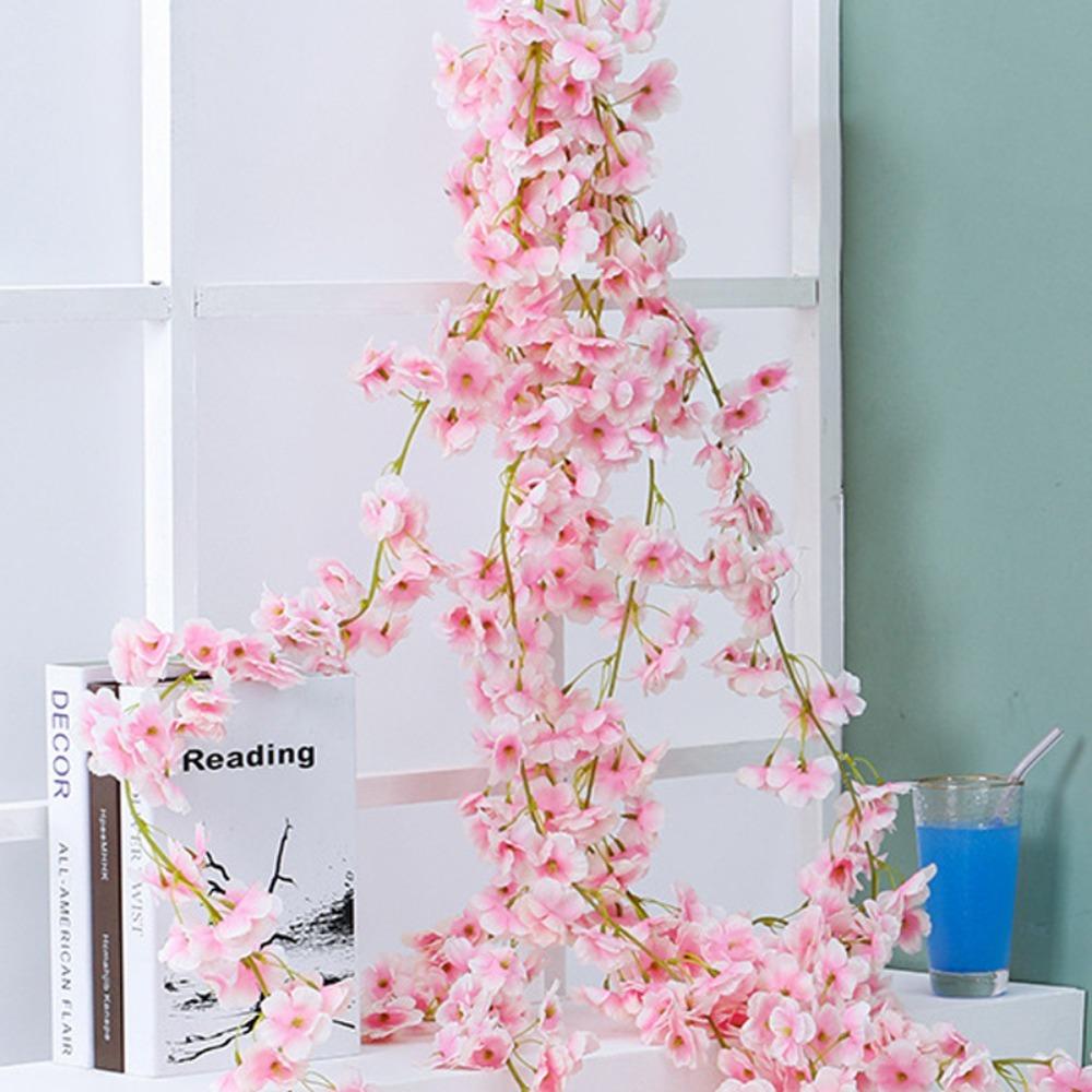 Silk Material Sakura Blossom Garland 1.8m Artificial Flower Garland Wedding Decoration