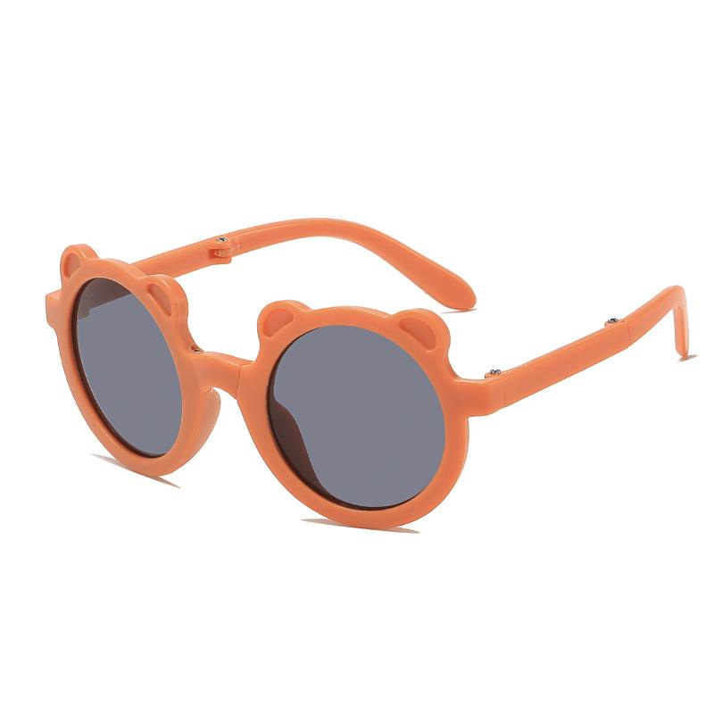 Новые складные детские солнцезащитные очки модные солнцезащитные очки с медведем для мальчиков и девочек милые детские очки солнцезащитный козырек защита от ультрафиолета