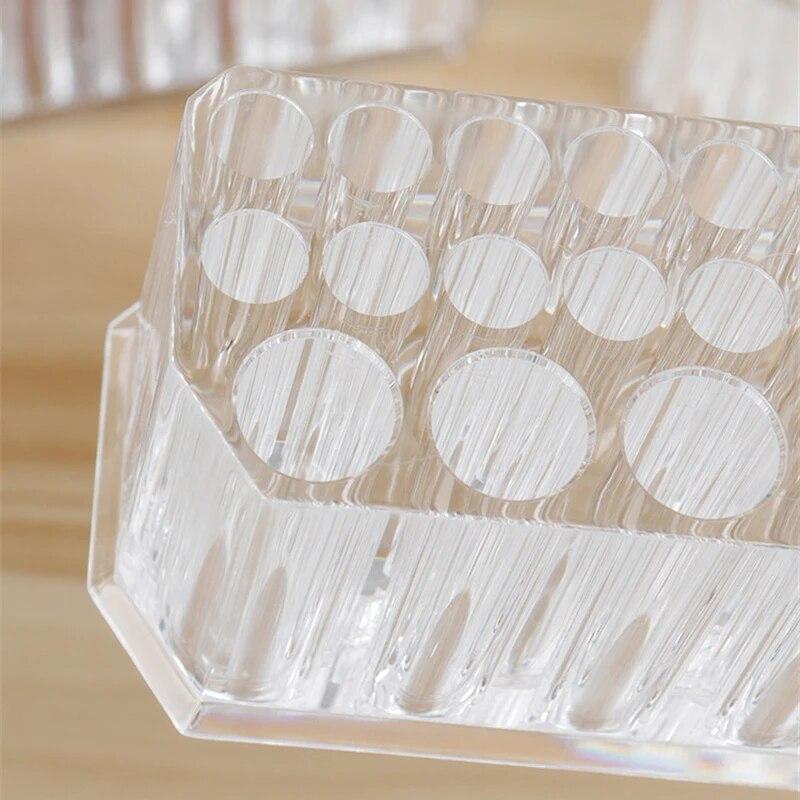 26 Holes Nail Brushes Storage Box Acrylic Holder Organizer Beauty Container Makeup Brushes Pens Tool Kit Display Shelf Holder