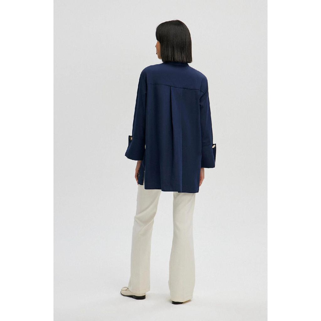 Wide Cuff Poplin Shirt