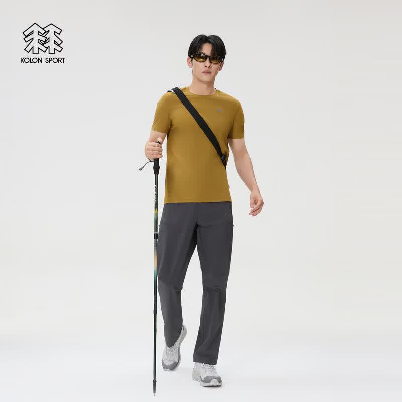 Мужская футболка KOLON SPORT с охлаждением и защитой от УФ-лучей UPF40+, с коротким рукавом