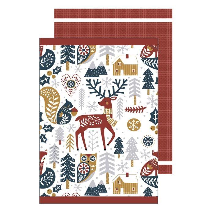 Полотенца кухонные - Набор из 2 штук - 50 x 70 см - 100% впитывающий хлопок - Коричневый