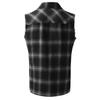 Мужские фланелевые майки без рукавов, повседневные свободные рубашки на пуговицах в ковбойскую клетку, жилет больших размеров