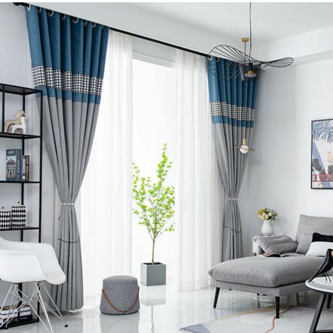 Шторы «гусиные лапки» для спальни, затемняющие гостиную, двойные открытые домашние эркеры, сплошной цвет, карниз для штор