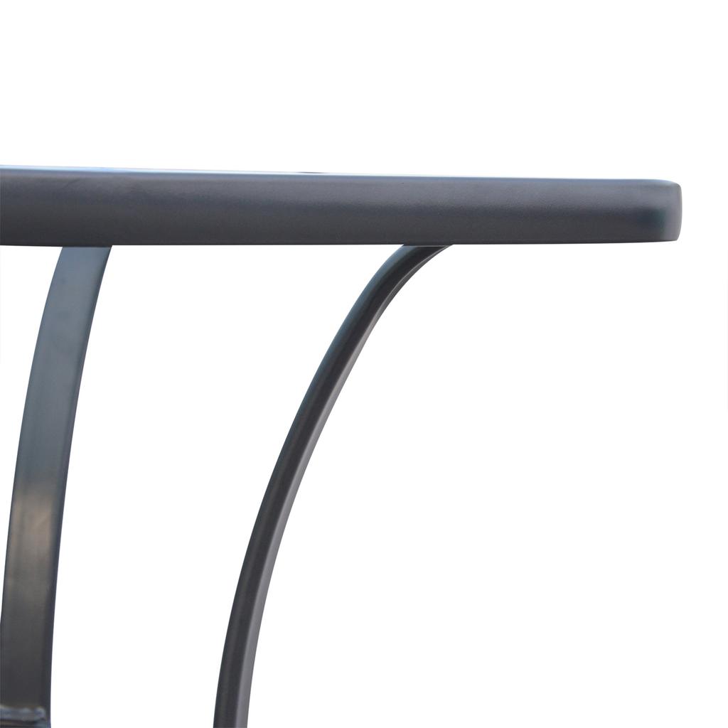 Garden Table Bistro Table Glass Table Tempered Glass+Metal Black L68.5xW68.5xH84cm