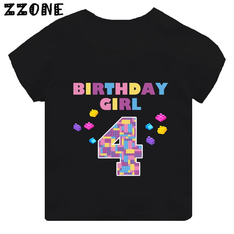 Master Builder Blocks Building Print Cartoon Girls Clothes 1 2 3 4 5 6 7 8 9 Years Happy Birthday Kids T shirt Baby Boys TShirt
