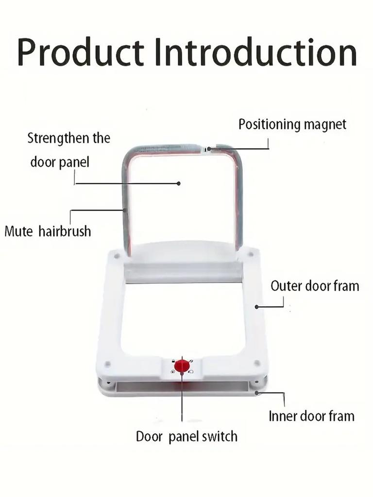 1 шт. Дверца для домашних животных, отверстие для двери для собак, дверной клапан для кошек, 4-сторонний поворотный замок, двухсторонняя дверь для домашних животных для маленьких средних кошек и собак