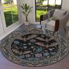 Bat Retro Round Area Rug,Carpet Rug for Living Room Bedroom Sofa Playroom Decor,Non-slip Floor Mat99