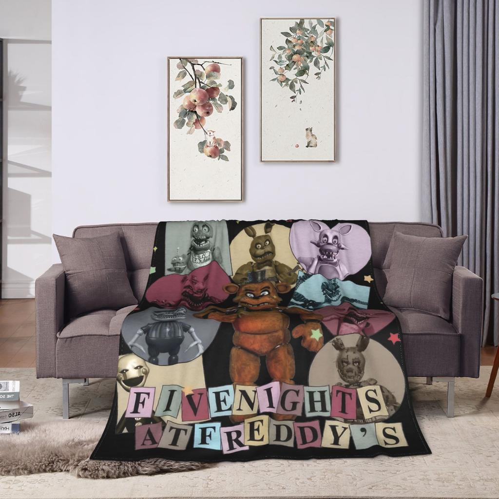 FNAF At Freddys Blanket Fleece Spring Autumn  Multi-function Ultra-Soft Throw Blanket for Sofa Travel Bedding Throws