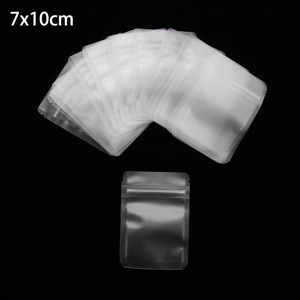20 Pcs Plastic Transparent Matte Waterproof Zipper Storage Packaging Bag Reclosable Pouches