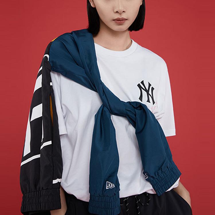 New Era Летняя футболка New York Yankees в американском стиле, короткий рукав, унисекс, белая 12360536