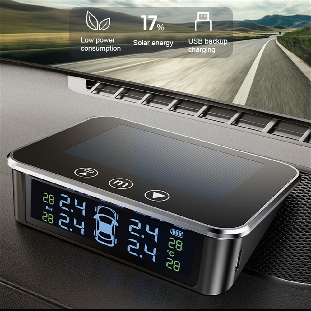 Солнечная умная автомобильная цифровая система контроля давления в шинах Tpms, предупреждение о безопасности шин, оповещение о высокой температуре, внешние датчики Md55