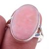 Кольцо из чистого серебра 925 пробы с натуральным розовым опалом ручной работы, размер 8 E1G69