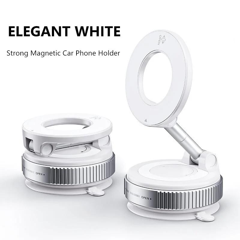 K007 Strong Magnetic Car Phone Holder Foldable Design 360° Adjustable Vacuum Mount for Car/Desk/Bathroom/Universal Use Holder