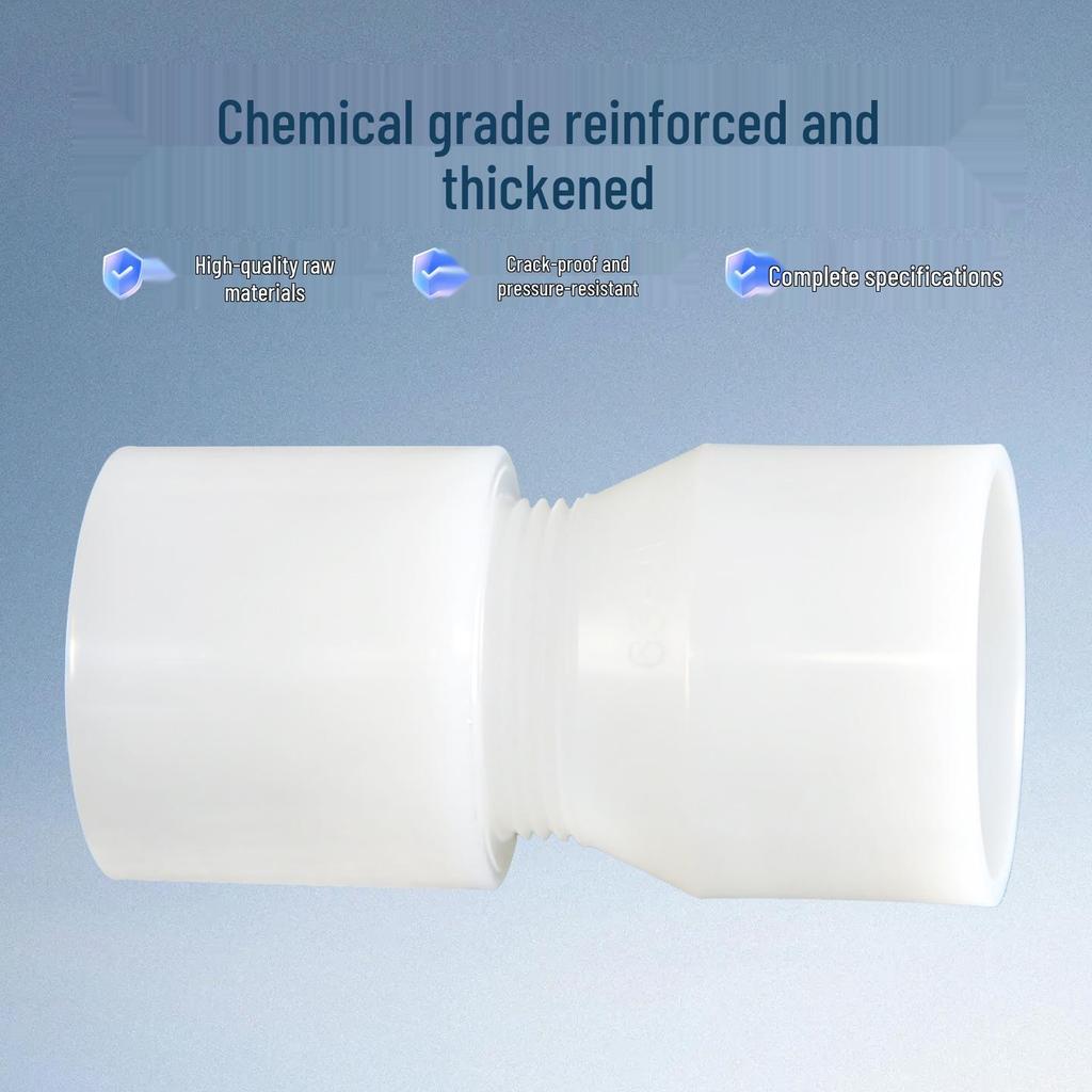 PVDF Female to Male Direct Plastic Pipe Fitting, Internal/External Thread, Straight Through Socket for Water Pipes
