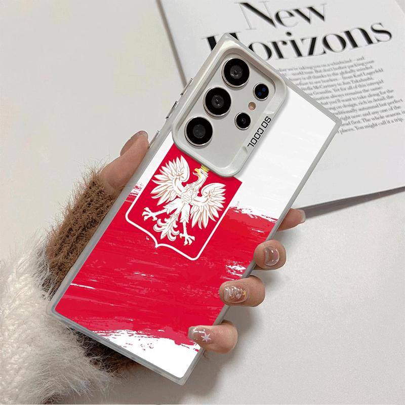 Чехол для телефона с флагом Польши (бело-красный), мягкий, для Samsung Galaxy S24 S25 FE S26 Edge S23 Ultra S22 Plus S21 + Ударопрочный задний чехол