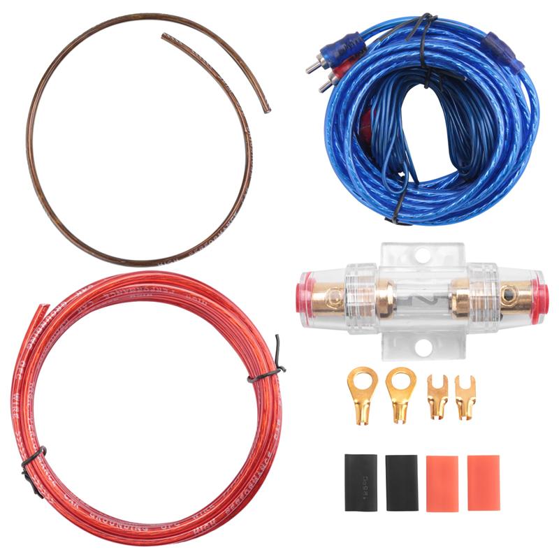 1500W Car Amplifier Installation Wiring Harness Kit 8GA Audio Amplifier Subwoofer Power Cable