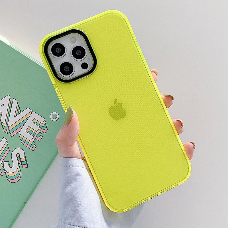 Неоновый флуоресцентный цветной чехол для телефона для iPhone 17 16 15 14 Pro Max Air 16e 11 12 13 Mini Рамка Защитная силиконовая крышка