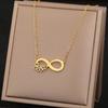 Minimalist Style Infinity Symbol Pendant Necklace With Several Hollow Heart Creative Jewelry Accessory For Women Daily Casual Decor