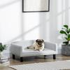 Velvet Dog Sofa for Medium and Small Dogs with Cushion, Armrests and Backrest, 82x54x36 cm, Light Grey