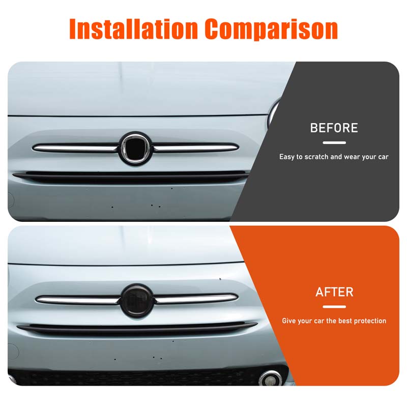 ABS Smoky Black Car Front Rear Emblem Badge Logo Trim Sticker Protective Cover For Fiat 500 2016-2025 Car Accessories