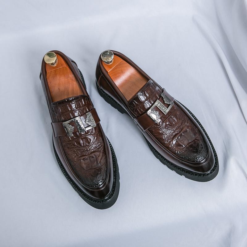 Модная мужская повседневная свадебная обувь Модная белая обувь на толстой подошве Формальная обувь для мужчин Роскошный бренд Платье Лоферы Мокасины Офис Бизнес