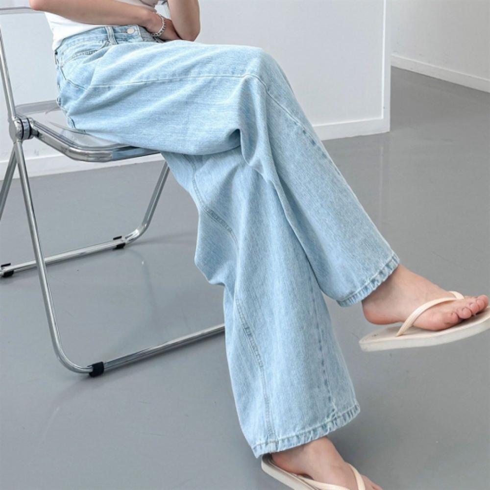 New ArrivalS Open Run Women S Curved Cut Maxi Wide jeanS Height increaSing