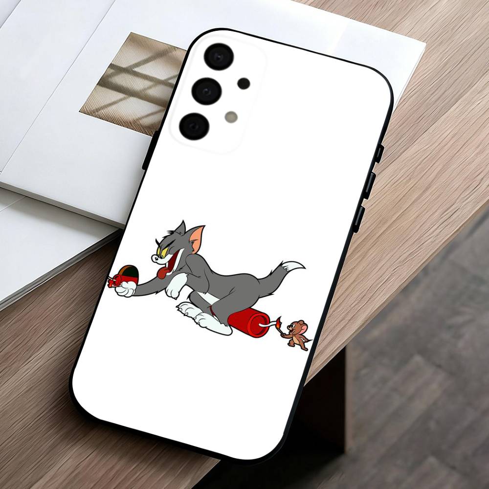 F-Funny TomS Cartoon J-JerryS phone Case For Samsung Galaxy A73,A72,A71,A70,A53,A52,A51,Others Soft Black Shell