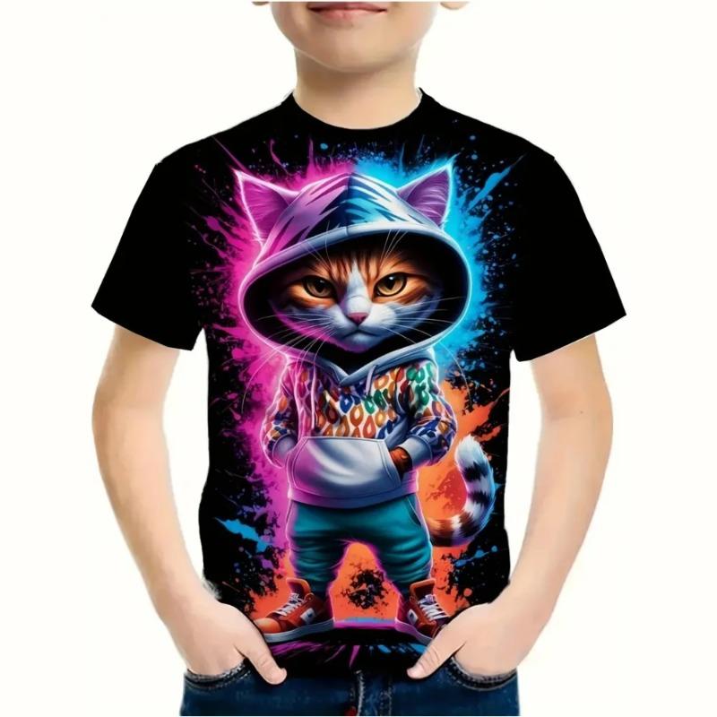 Детская одежда 3D принт Cool Dazzle мультяшная графика футболки мода уличная одежда круглый вырез короткий рукав футболка для мальчика