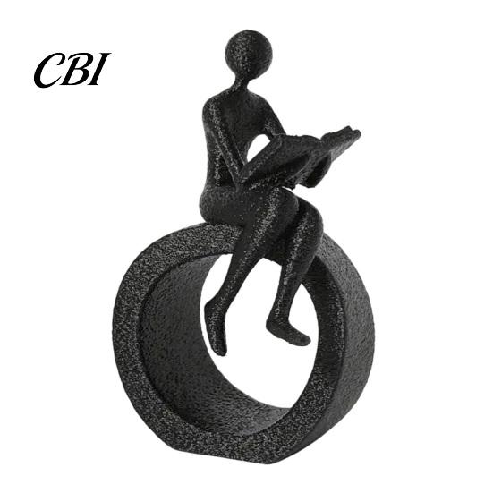 Unique Reading Companion Figurine 3D Printed Figurine, Abstract Reader Statue for Home Nordic Style Literary Desktop Ornament Decor, Modern Minimalist