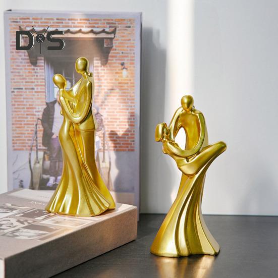 Dancing Couple Statue Resin Abstract Couple Ornament Desktop Hugging Couple Sculpture for Bedroom Living Room Decor Wedding Gift