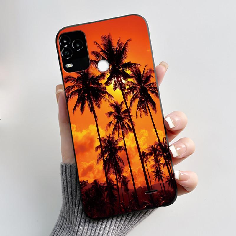 Black Phone Case For BLU G71 Plus (G71+ G71P) Shockproof For BLU G71 Plus (G71+ G71P) Little Rabbit In The Flowers Pattern Cover