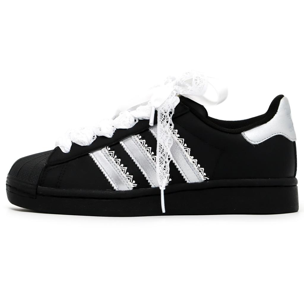 adidas Оригиналы SUPERSTAR Crow Manufacturing, Светло-серебристые Ballet 2.0 Низкие Скейтбордические кроссовки Унисекс Черно-серебристые EG4959(Команда52-)