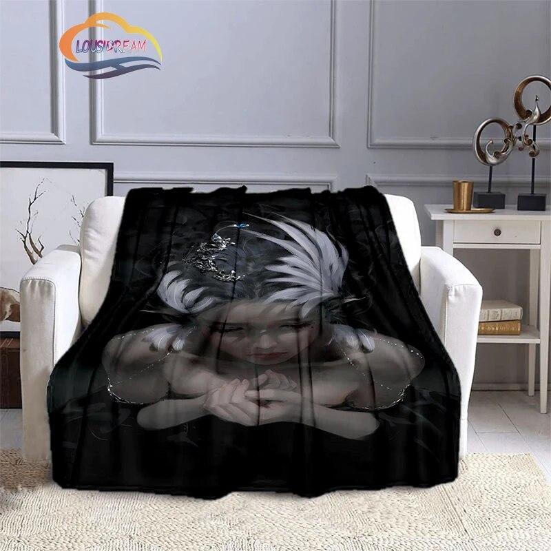 Ghost Blade Blanket 3D Printing Sexy   by Wolp Flannel Cashmere Blanket Girl Gift Beautiful Cartoon Girl