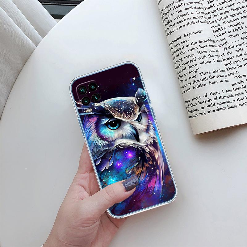 RP13 Cartoon Art Owl Transparent Phone Case for Motorola Moto Edge 20 30 40 50 S30 Fusion Ultra Pro Neo Lite + G200 G23