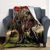 Dinosaur Attack Flannel Blanket Throw Blanket Soft Warm Sofa Bed Camping Home Decor Unique Christmas Gift C9261282