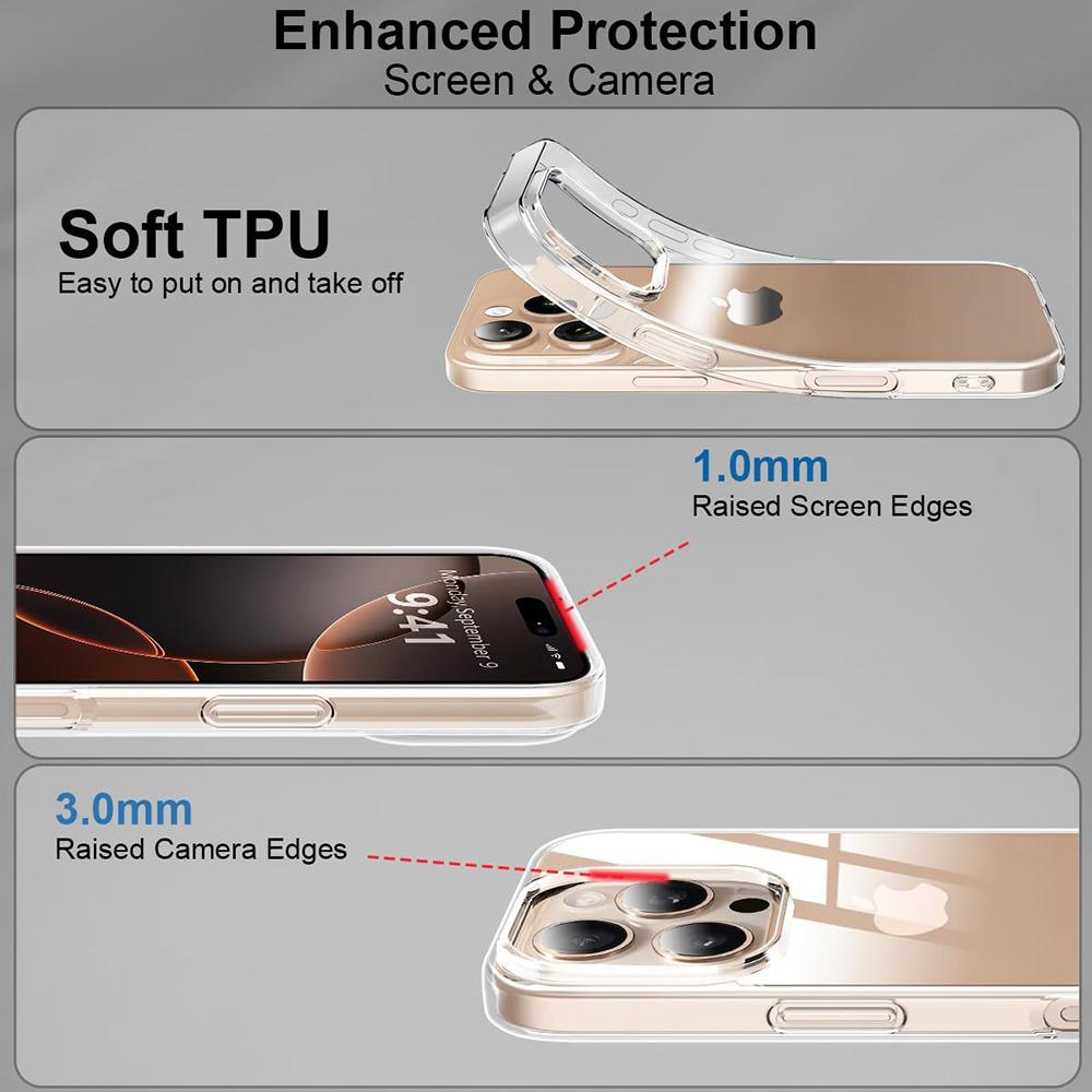 Противоударный силиконовый мягкий ультратонкий чехол для iPhone 16 Pro Max Plus прозрачная задняя крышка для iPhone 16Pro 16 ProMax 16+ Shell